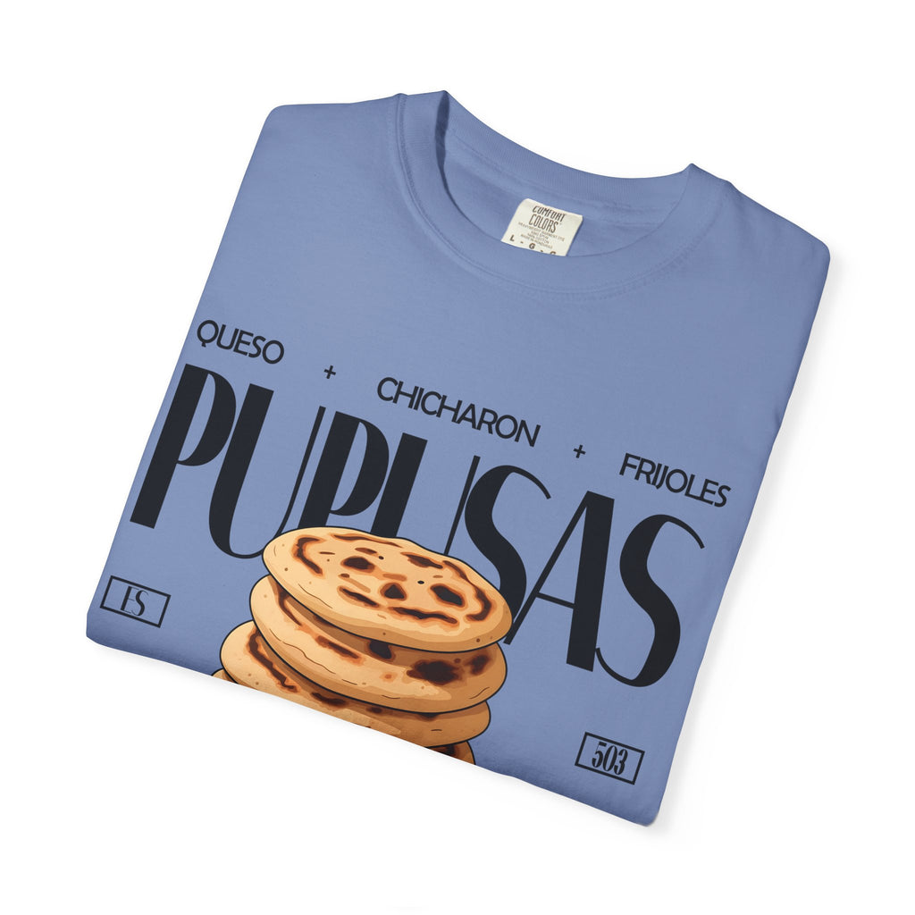 Pupusas Stack T‑Shirt — Illustrated Salvadoran Food Tee (Queso • Chicharrón • Frijoles)