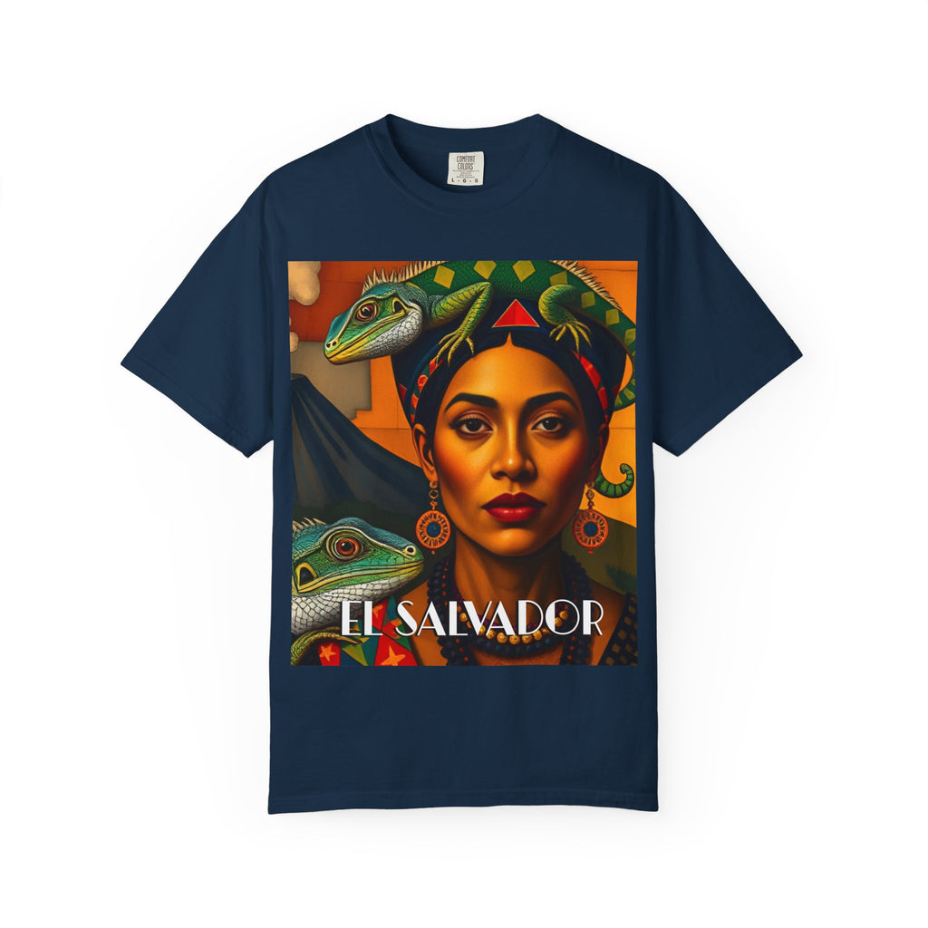 El Salvador Indigenous Woman Portrait T-Shirt – Vibrant Latin American Art Tee