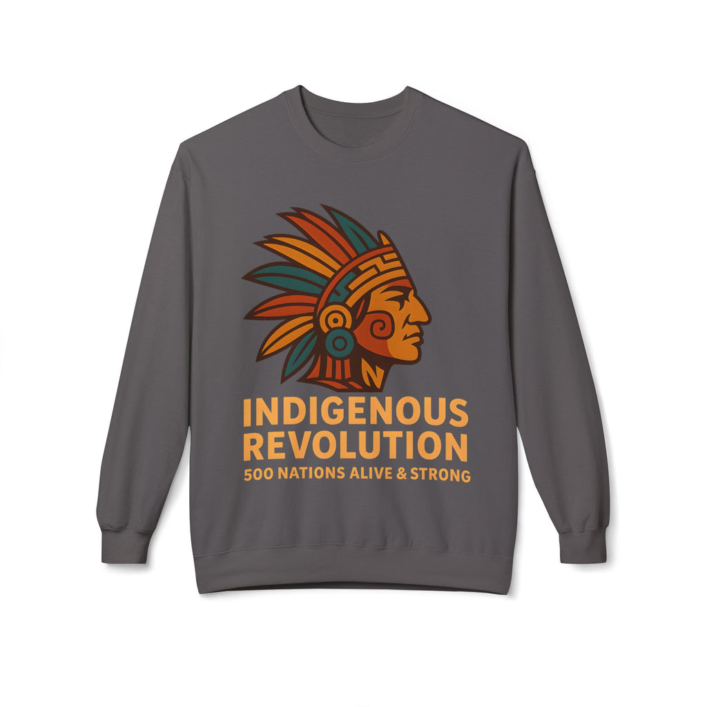 Indigenous Revolution graphic Crewneck Sweatshirt | 500 Nations design