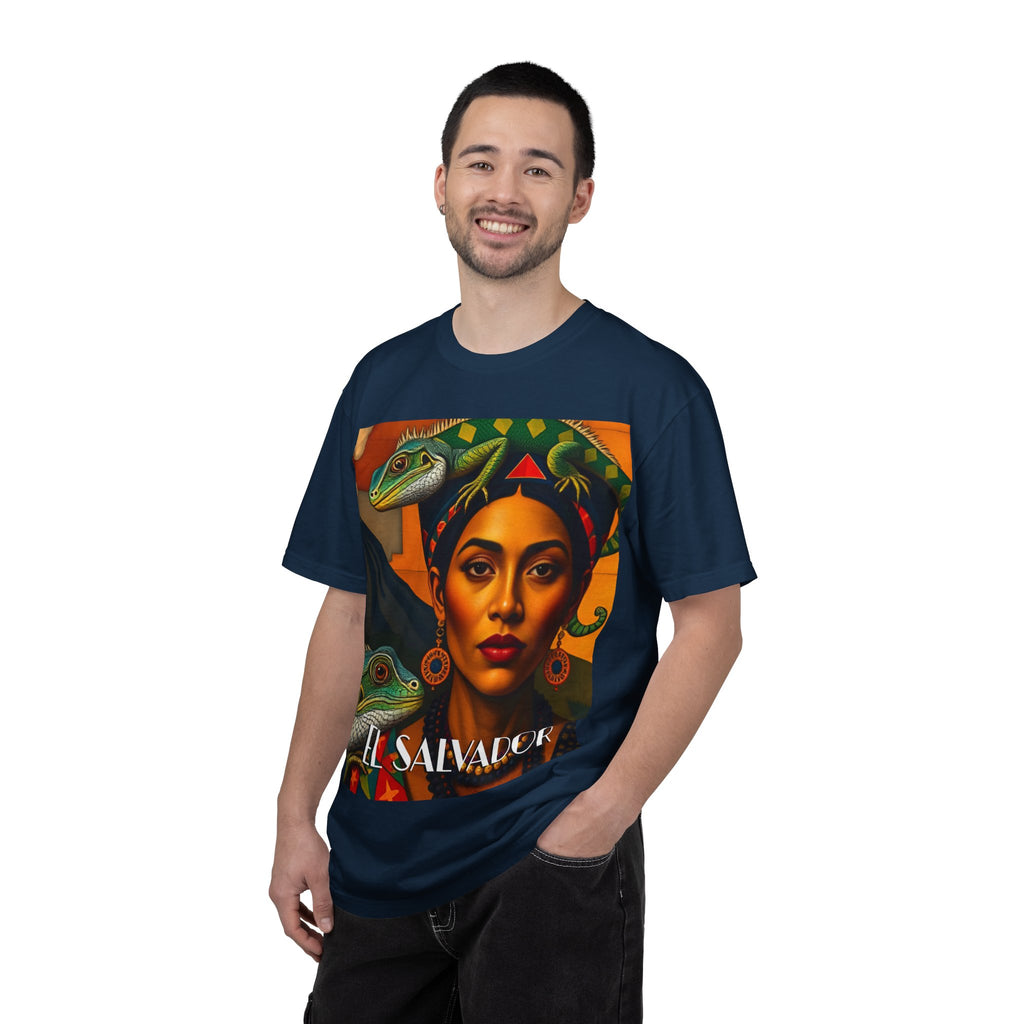 El Salvador Indigenous Woman Portrait T-Shirt – Vibrant Latin American Art Tee