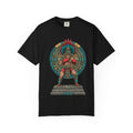 Aztec Warrior Graphic T-Shirt — Vintage Mesoamerican Sunstone Design