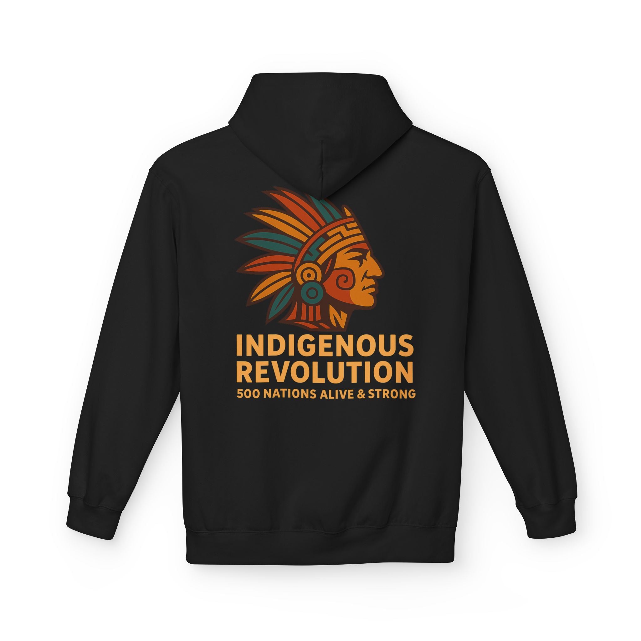 Indigenous Revolution Hoodie | Native Headdress 500 Nations Alive & Strong