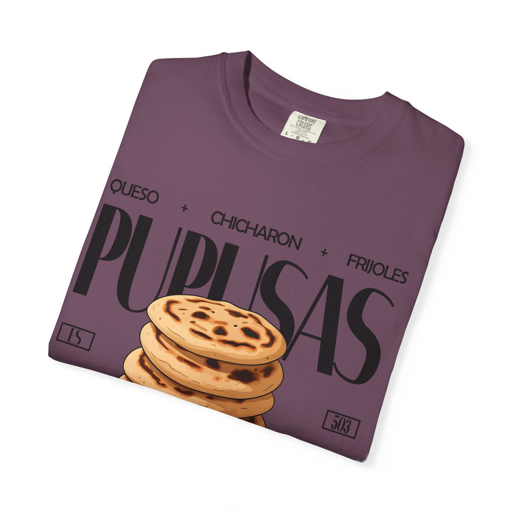 Pupusas Stack T‑Shirt — Illustrated Salvadoran Food Tee (Queso • Chicharrón • Frijoles)