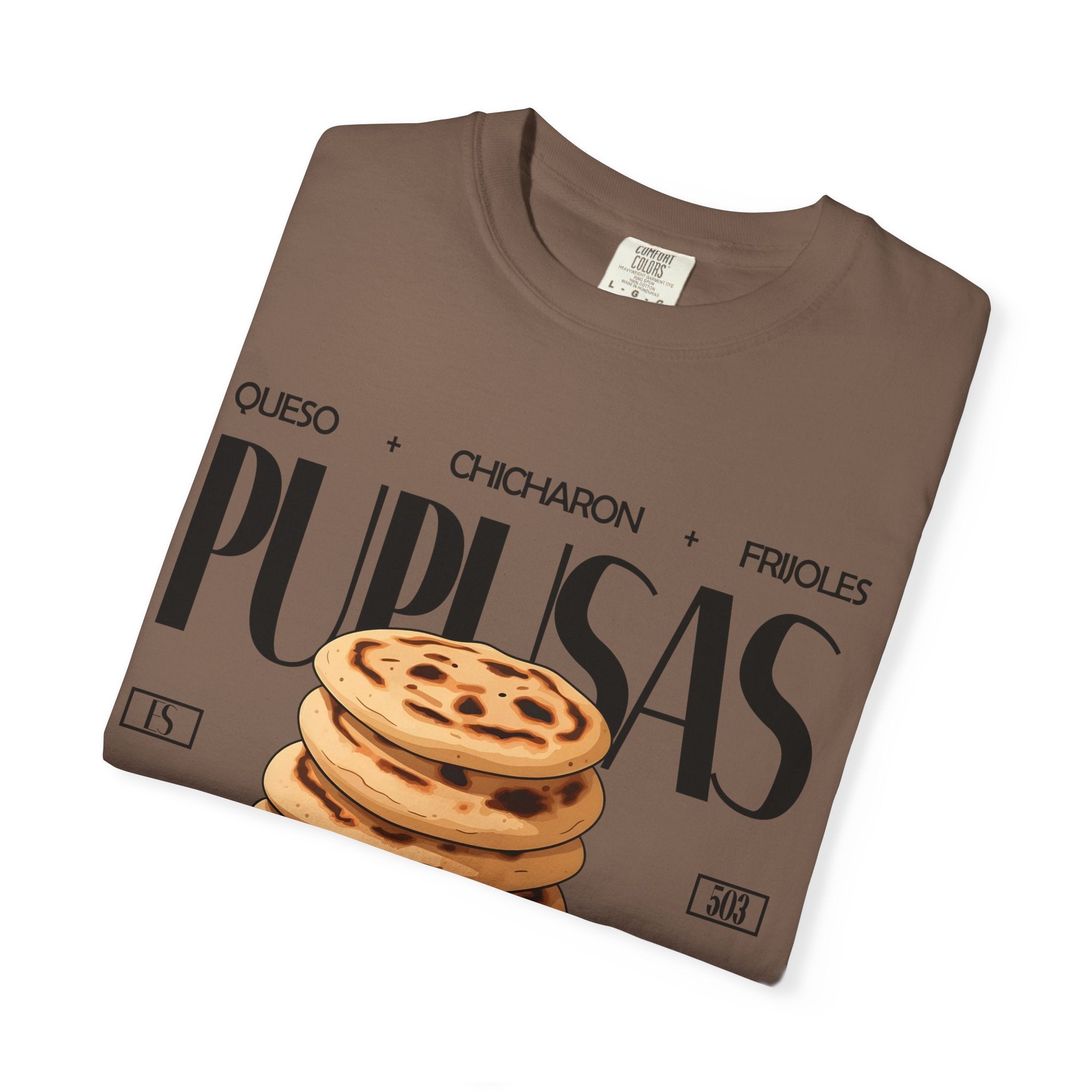 Pupusas Stack T‑Shirt — Illustrated Salvadoran Food Tee (Queso • Chicharrón • Frijoles)