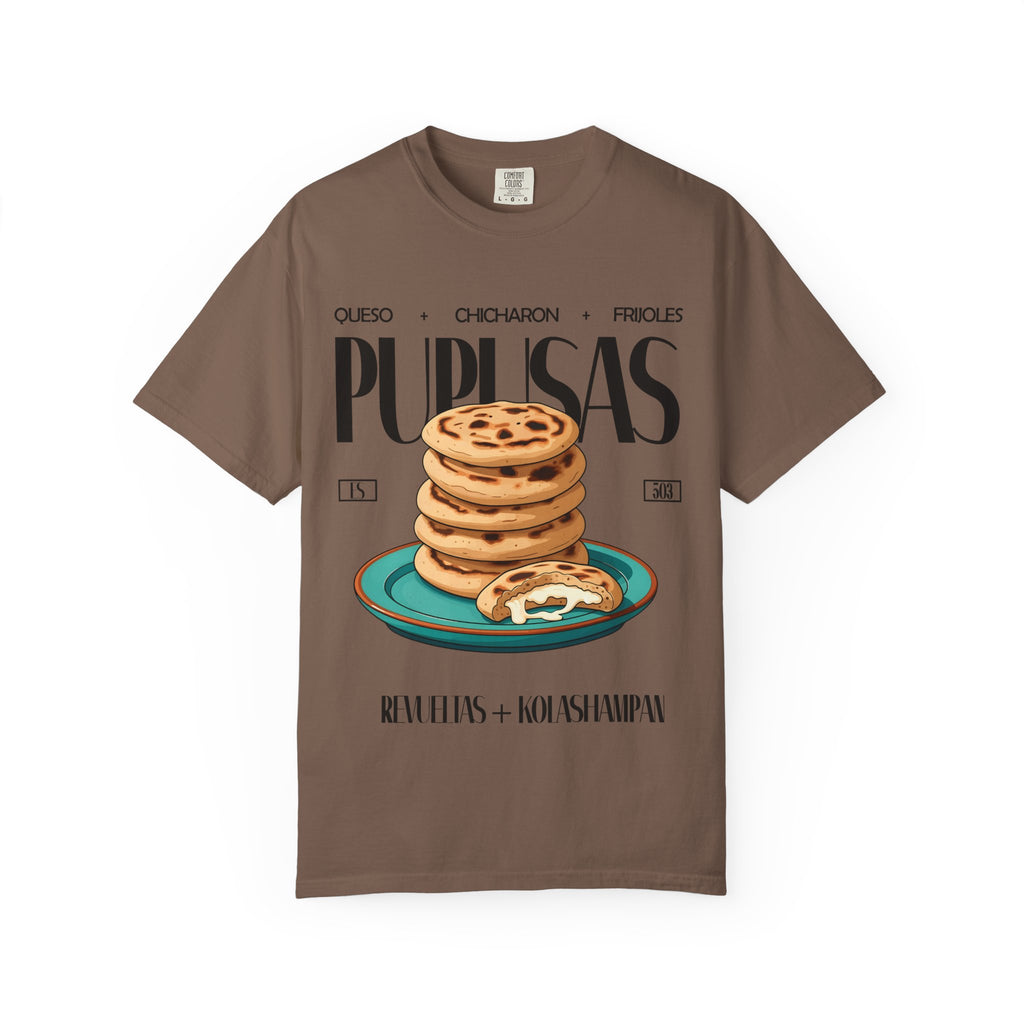 Pupusas Stack T‑Shirt — Illustrated Salvadoran Food Tee (Queso • Chicharrón • Frijoles)