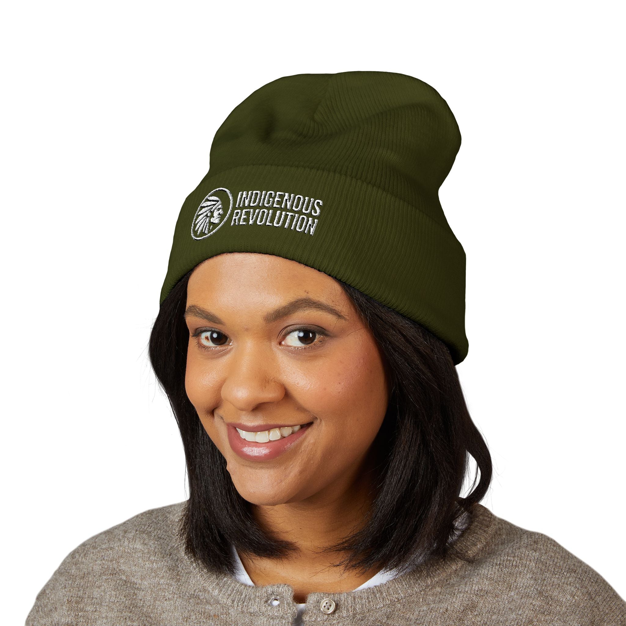 Indigenous Revolution Logo Beanie | Cuffed Embroidered Beanie