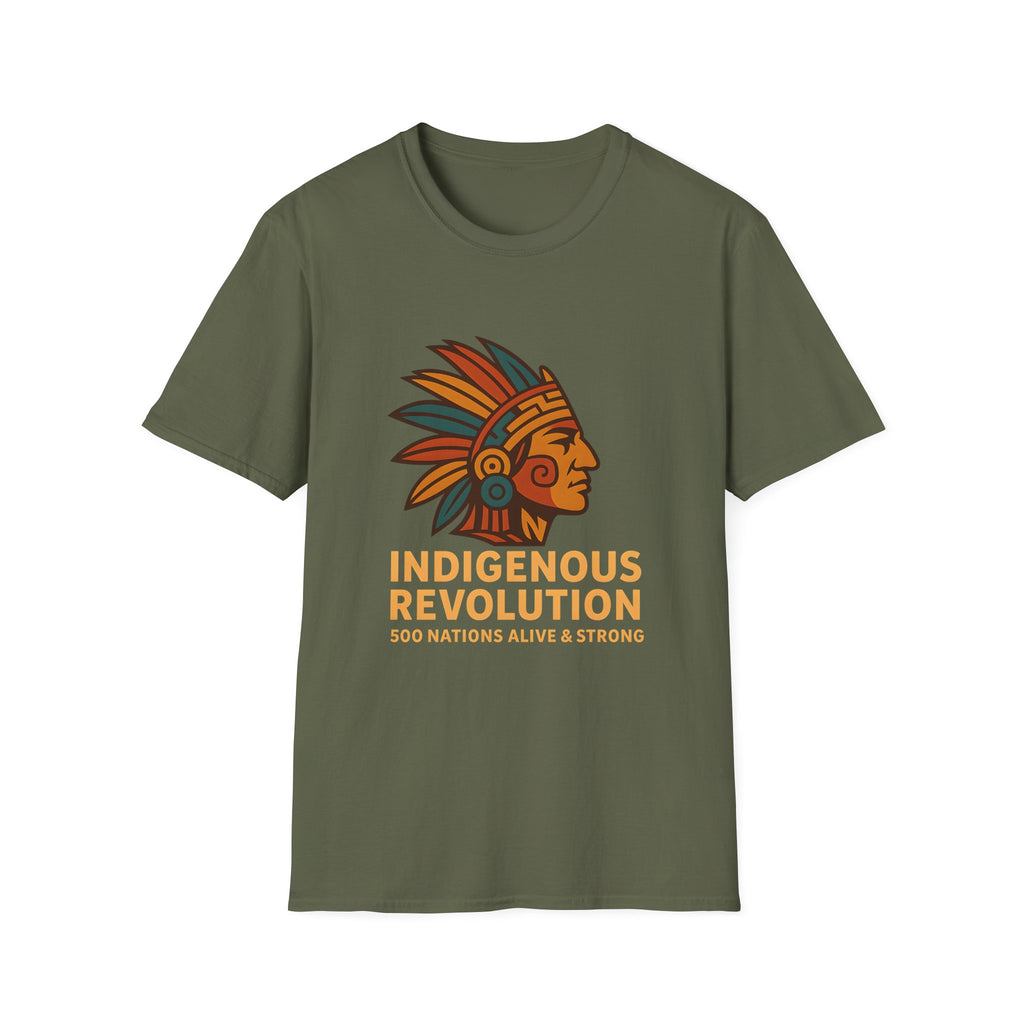 Indigenous Revolution Native Headdress T-Shirt | 500 Nations Pride