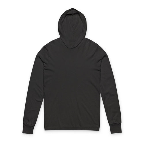 Hooded Long Sleeve Tee — "No One Is Illegal on Stolen Land" Native Rights Graphic