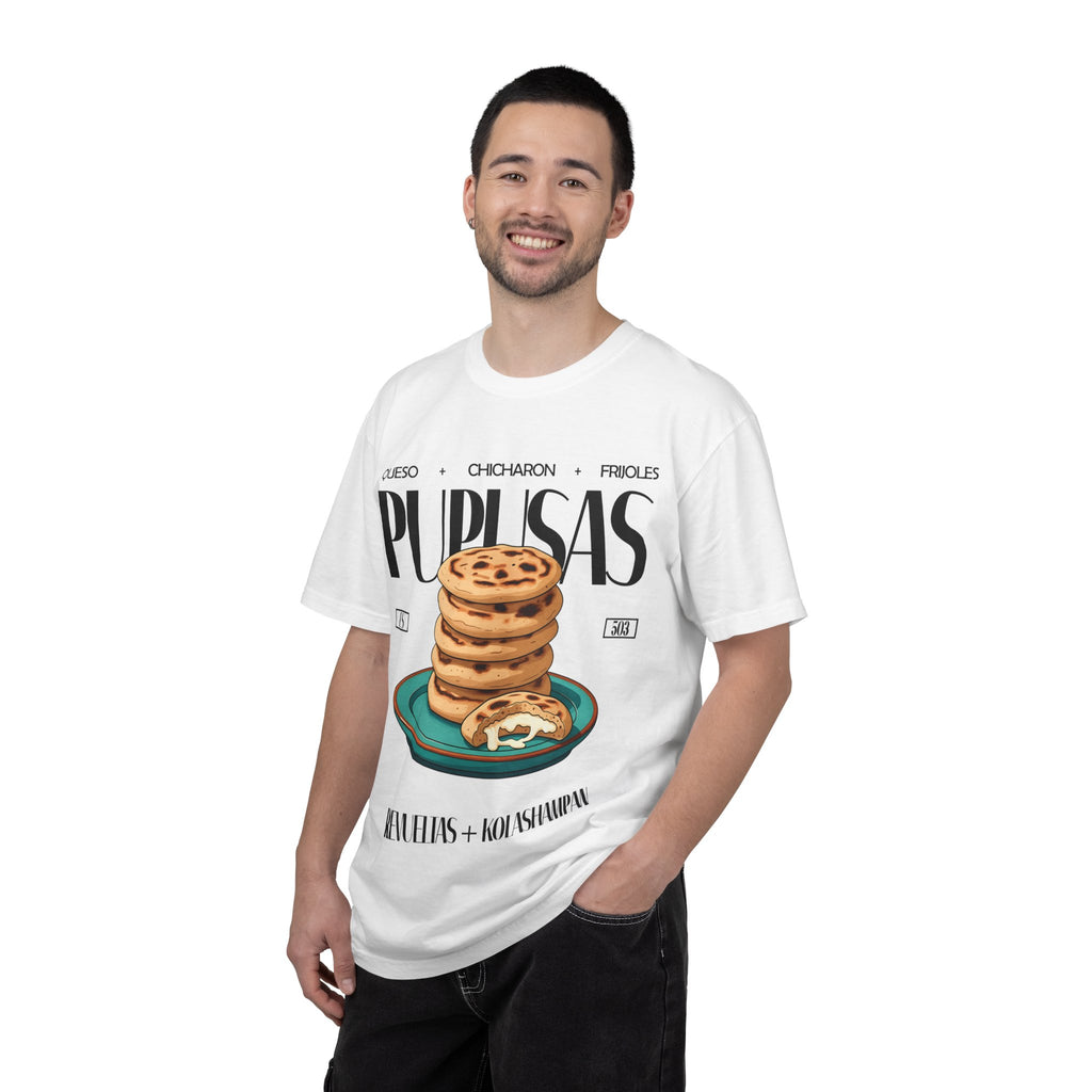 Pupusas Stack T‑Shirt — Illustrated Salvadoran Food Tee (Queso • Chicharrón • Frijoles)