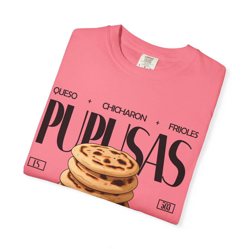 Pupusas Stack T‑Shirt — Illustrated Salvadoran Food Tee (Queso • Chicharrón • Frijoles)