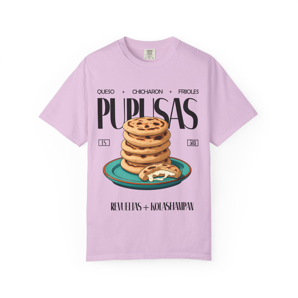 Pupusas Stack T‑Shirt — Illustrated Salvadoran Food Tee (Queso • Chicharrón • Frijoles)