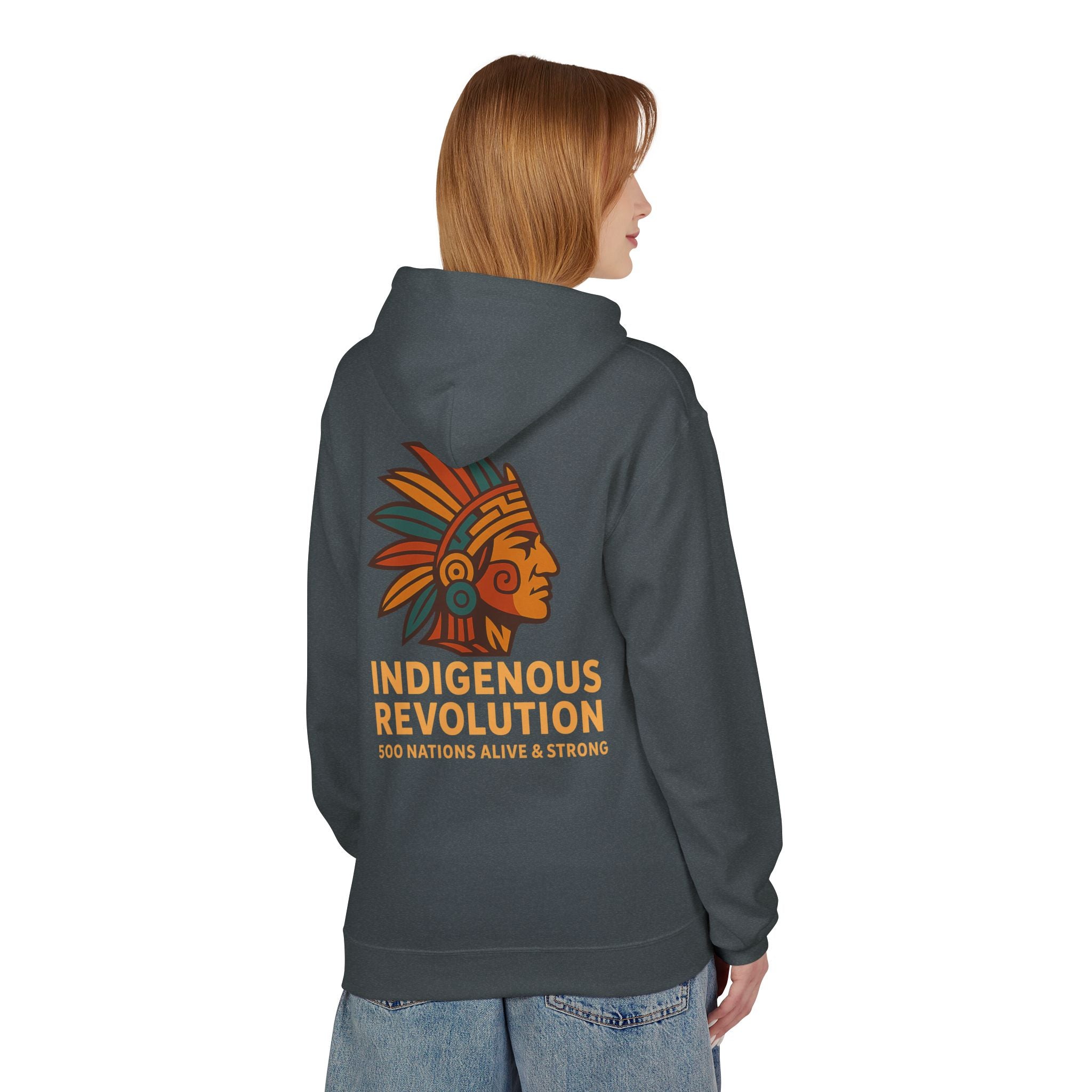 Indigenous Revolution Hoodie | Native Headdress 500 Nations Alive & Strong