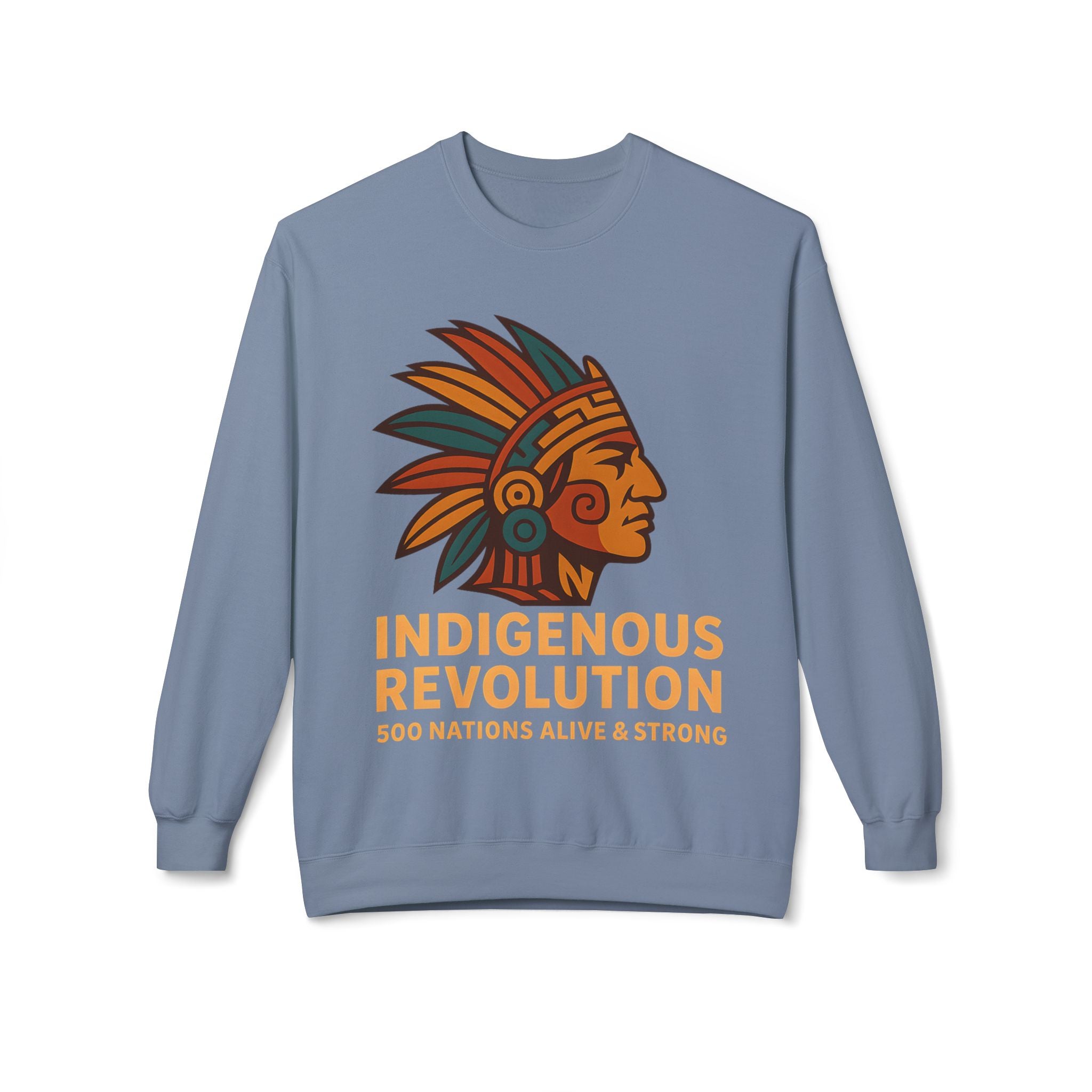 Indigenous Revolution graphic Crewneck Sweatshirt | 500 Nations design