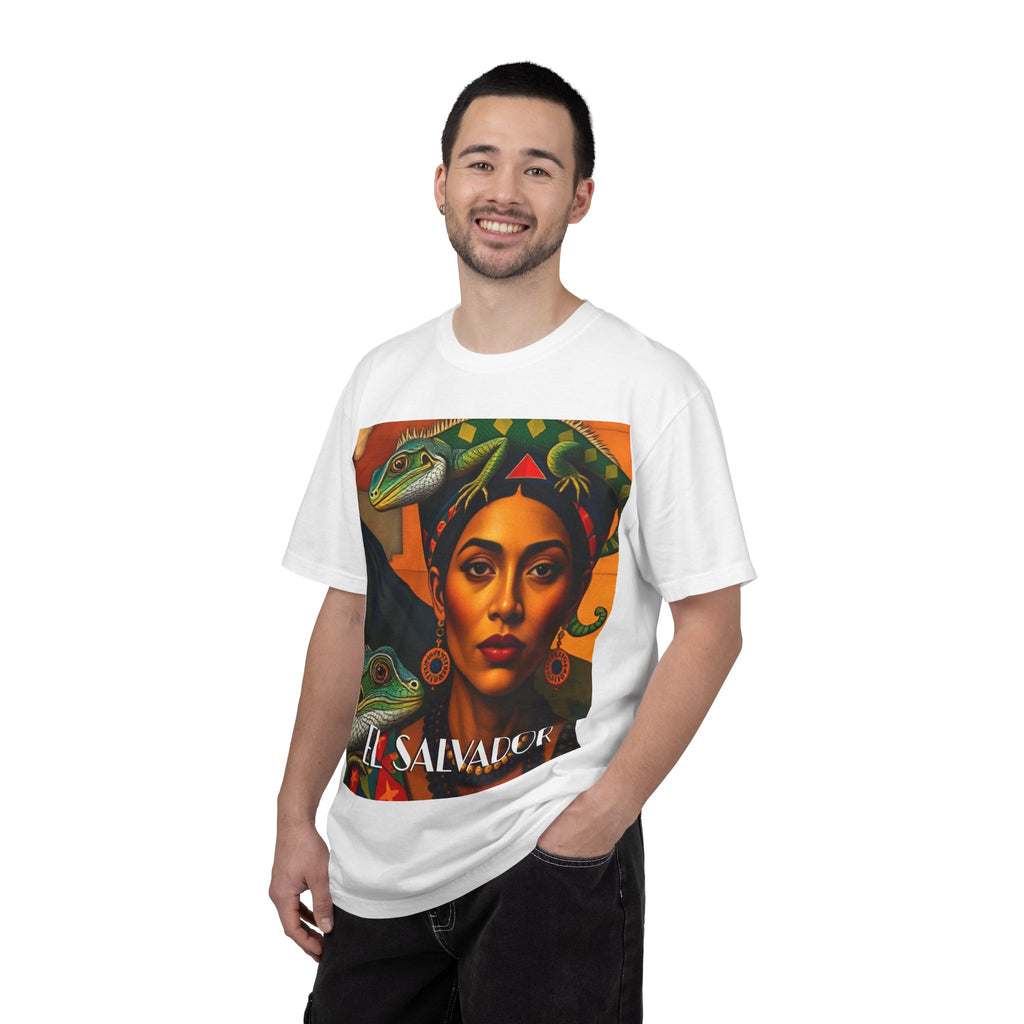 El Salvador Indigenous Woman Portrait T-Shirt – Vibrant Latin American Art Tee