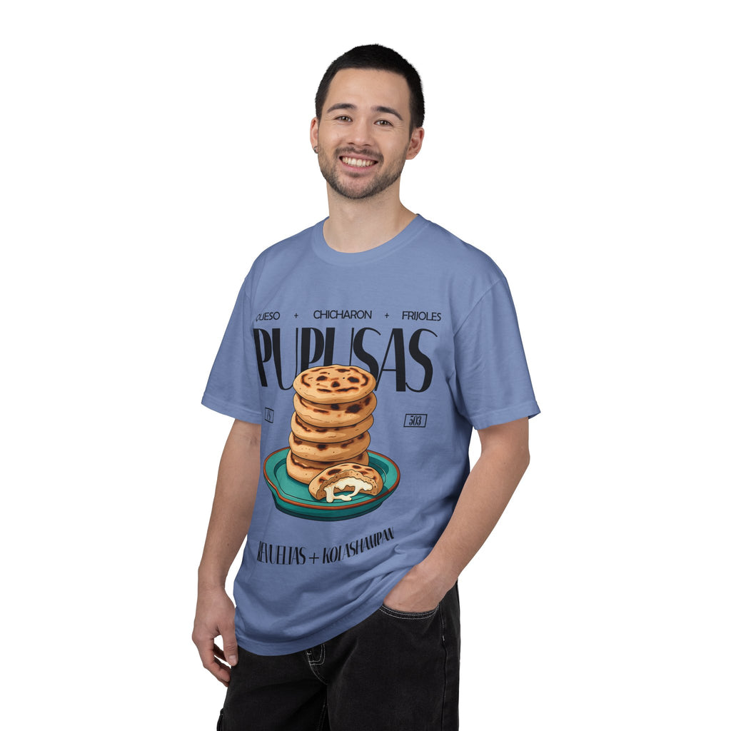 Pupusas Stack T‑Shirt — Illustrated Salvadoran Food Tee (Queso • Chicharrón • Frijoles)