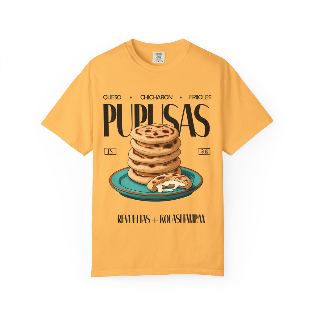 Pupusas Stack T‑Shirt — Illustrated Salvadoran Food Tee (Queso • Chicharrón • Frijoles)