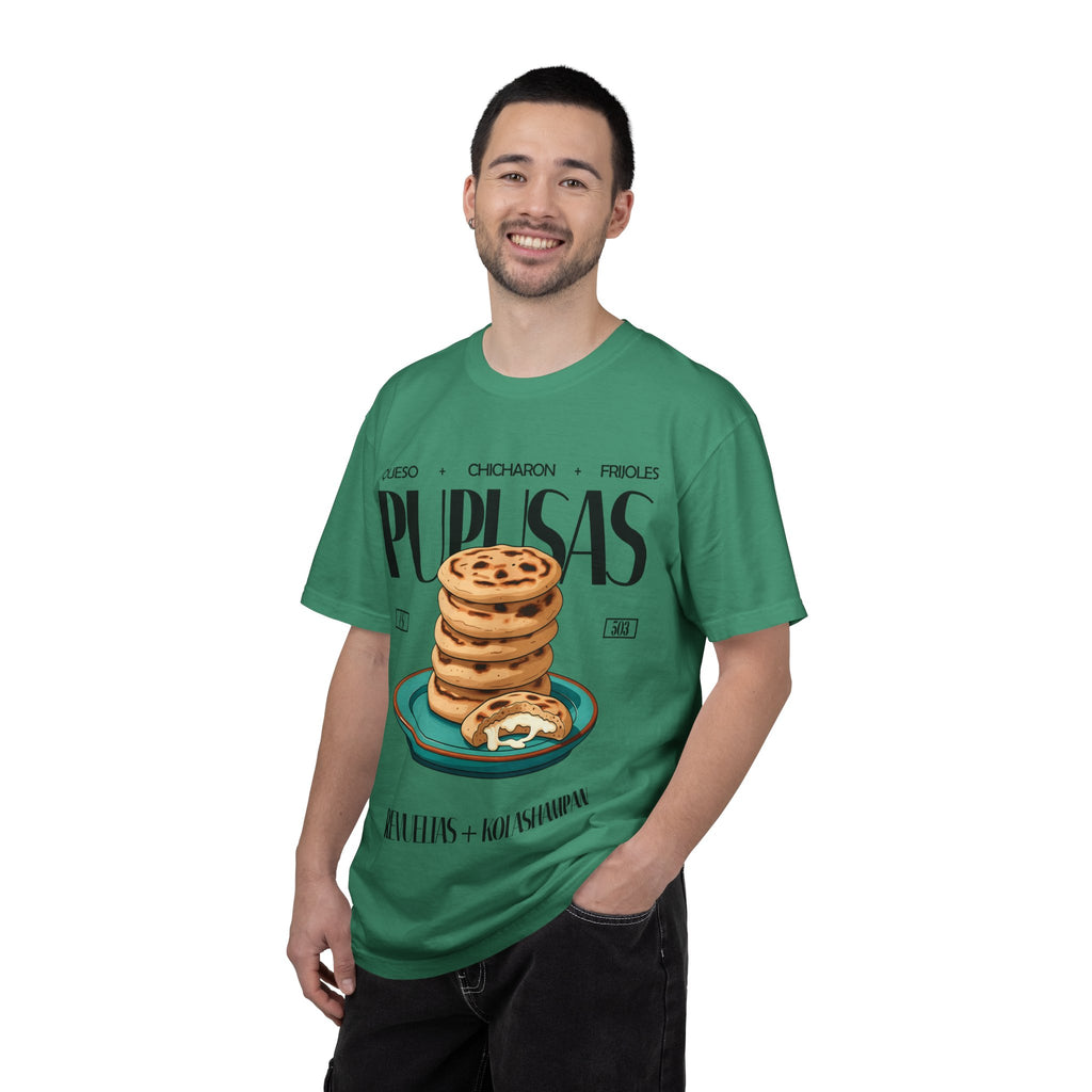 Pupusas Stack T‑Shirt — Illustrated Salvadoran Food Tee (Queso • Chicharrón • Frijoles)