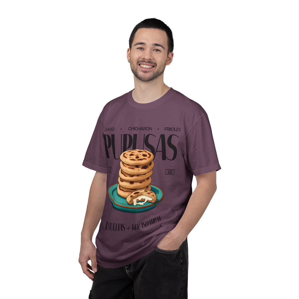 Pupusas Stack T‑Shirt — Illustrated Salvadoran Food Tee (Queso • Chicharrón • Frijoles)