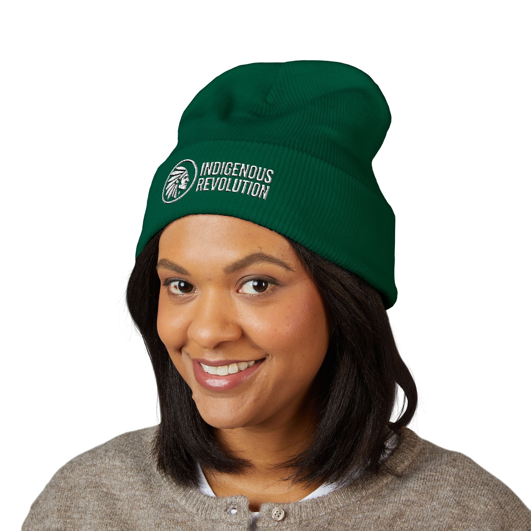 Indigenous Revolution Logo Beanie | Cuffed Embroidered Beanie