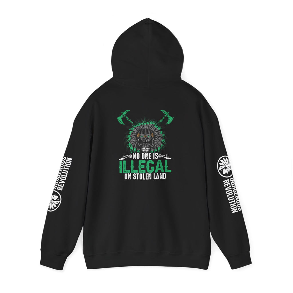 Indigenous Revolution Hoodie — "No One Is Illegal on Stolen Land" Graphic Sweatshirt