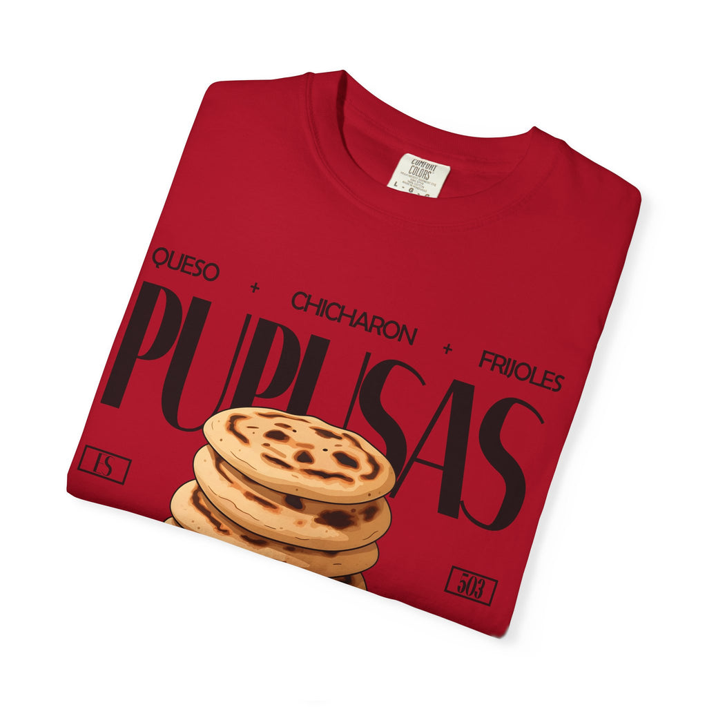 Pupusas Stack T‑Shirt — Illustrated Salvadoran Food Tee (Queso • Chicharrón • Frijoles)