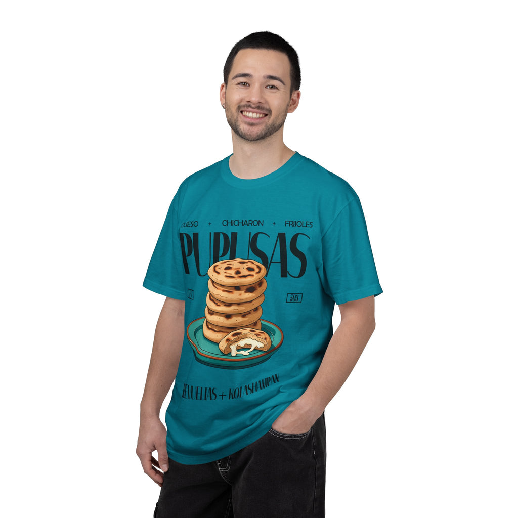 Pupusas Stack T‑Shirt — Illustrated Salvadoran Food Tee (Queso • Chicharrón • Frijoles)