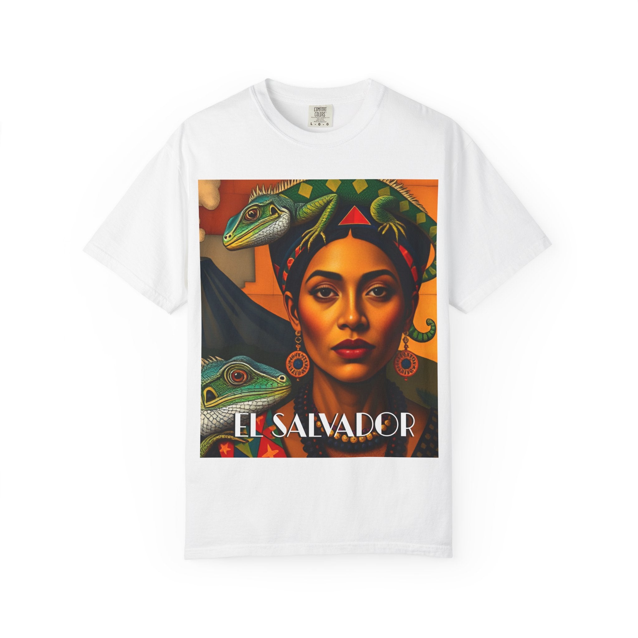 El Salvador Indigenous Woman Portrait T-Shirt – Vibrant Latin American Art Tee