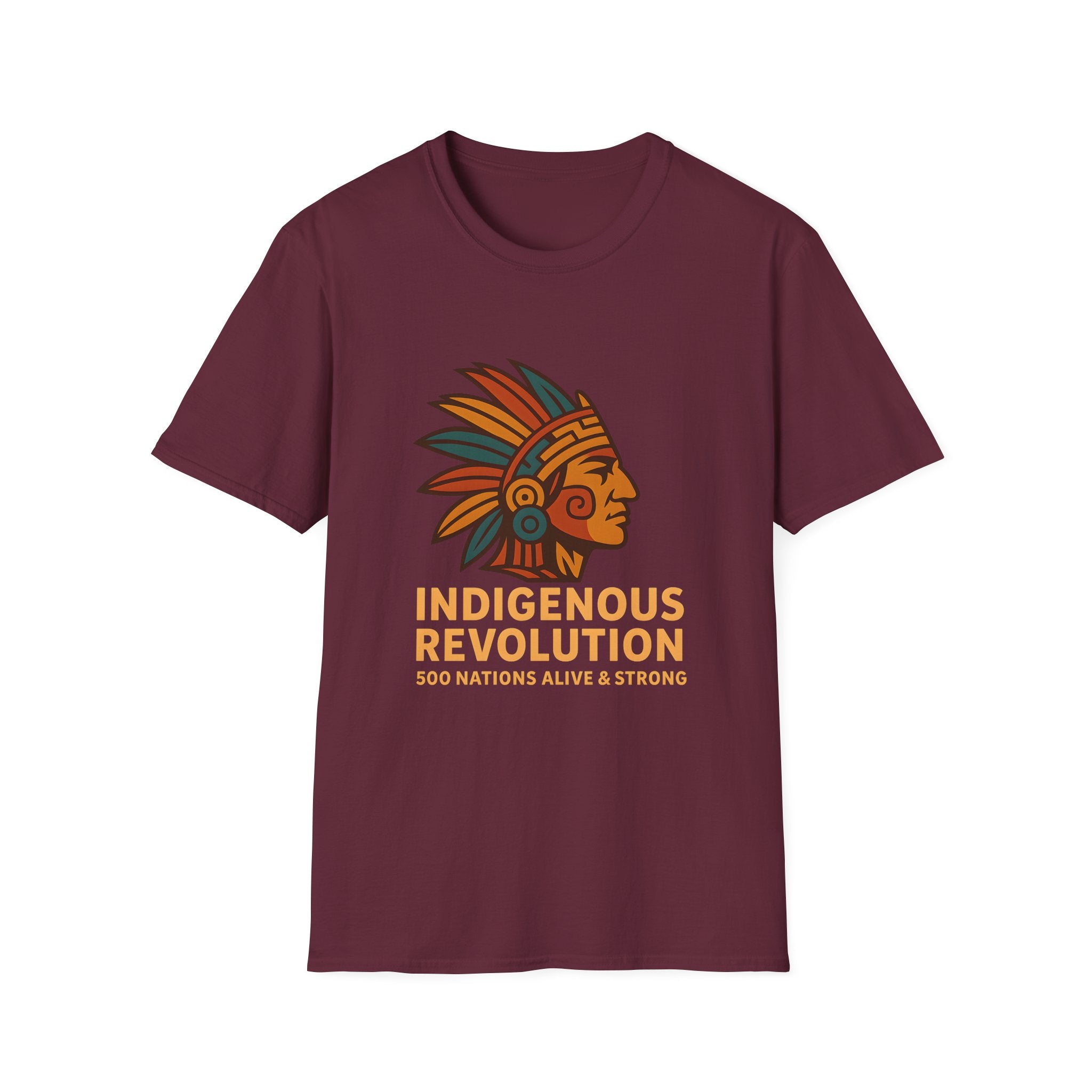 Indigenous Revolution Native Headdress T-Shirt | 500 Nations Pride