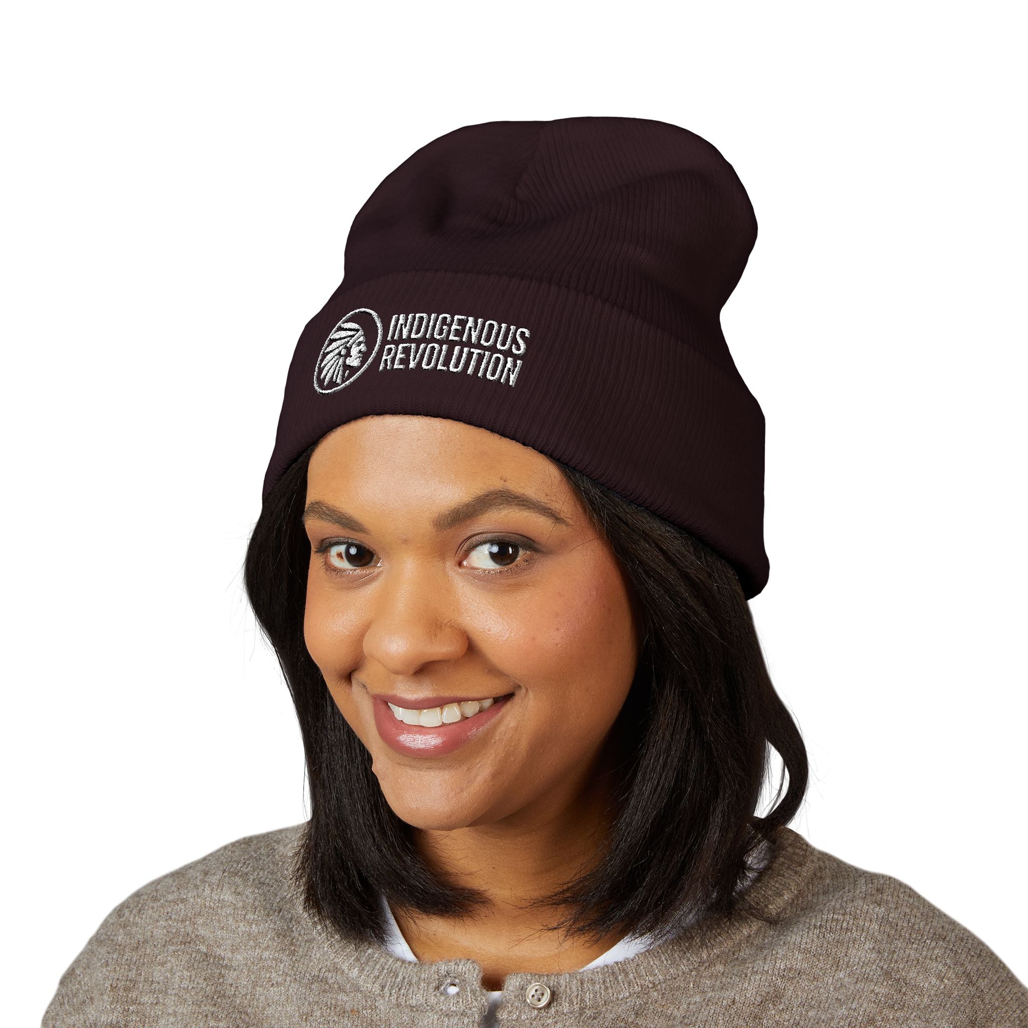 Indigenous Revolution Logo Beanie | Cuffed Embroidered Beanie