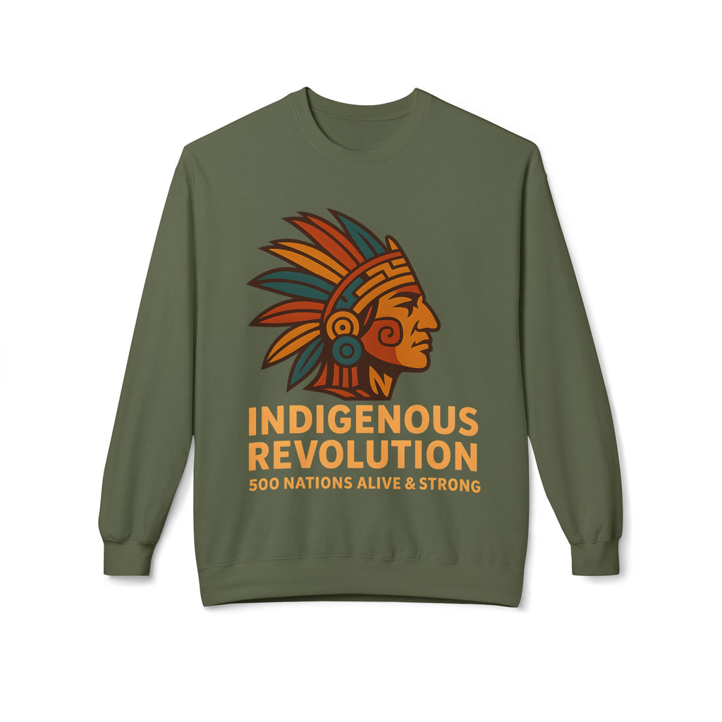 Indigenous Revolution graphic Crewneck Sweatshirt | 500 Nations design